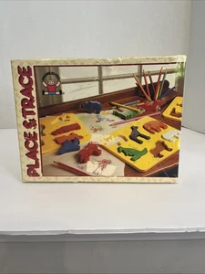 Vintage Place and Trace Puzzle Stencil Set Discovery Toys Complete - Picture 1 of 11