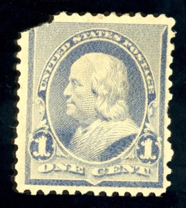 US Scott 219 postfrisch HR OG 1c matt blau Benjamin Franklin Lot GOR822 bhmstamps - Bild 1 von 2