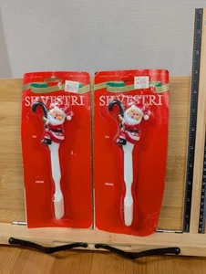 2 NOS Santa Claus Tooth Brushes By Silvestri - Picture 1 of 4