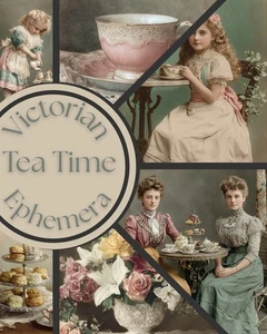 Victorian Tea Ephemera Printable Junk Journal Scrapbook Kit Digital Download - Picture 1 of 5