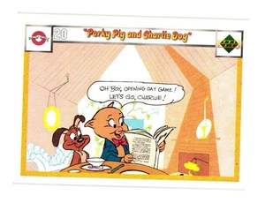 1990 Upper Deck Comic Ball #20 / 35 Porky Pig and Charlie Dog Oakland Athletics - Bild 1 von 2