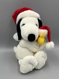 Peanuts Holiday Snoopy Christmas Hugging Woodstock Plush 15” No Tag - Picture 1 of 5
