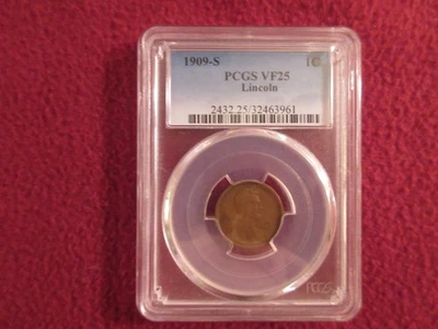 1909 S Lincoln Cent Penny - PCGS VF25 Condition - Image 1 of 4