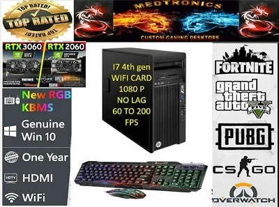 i7 CUSTOM GAMING DESKTOP PC HP Z230 3.6GHZ SSD+1TB 16GB RTX 4060 /4060 TI/3060 - Image 1 of 4