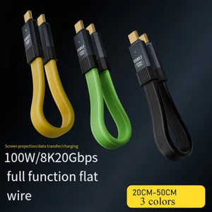 Short USB C Cable 8K USB C to USB C 3.2 Gen2 20Gbps 100W Data Sync FastCharging" - Picture 1 of 14