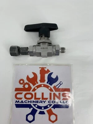 Parker 4Z-B6LJ-SSP Manual 2-Way Ball Valve 1/4" 316 SS Straight Compression - Image 1 of 4