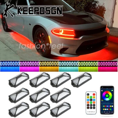 For Dodge Charger RGB LED Rock Lights Underglow Body Kit Neon Turn Signal Brake - Image 1 of 4
