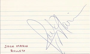 Jack Marin Bullets signed Autographed   3x5 Index card 15290 - Picture 1 of 1