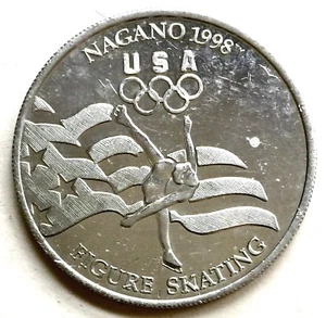MONETA DA COLLEZIONE VINTAGE 1998 NAGANO OLIMPIADI INVERNALI PATTINAGGIO GENERAL MILLS - Foto 1 di 3