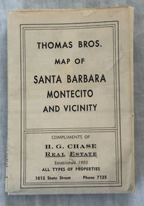 Vintage Thomas Bros. Karte von Santa Barbara Montecito in Kalifornien - Bild 1 von 11