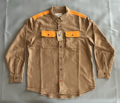 BNWT Duck Camp Hunting Long Sleeve Fleece Shirt XL Pin Oak Brown & Hi Vis Orange - Image 1 of 4