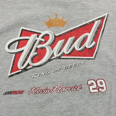 NASCAR Kevin Harvick #29 Budweiser Gray Shirt Medium Richard Childress Racing  - Image 1 of 4