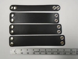 Manzoor 1.75" Wide Plain Black Full Grain Leather Bracelet Wristband Cuff 1-3/4" - Picture 1 of 12