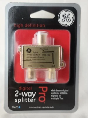 GE Digital 2 Way Splitter Pro High Definition 37623 Cable or Satellite (B1) - Image 1 of 2