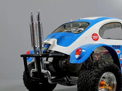 Custom Rear Dual Aluminum Exhaust Tamiya 1/10 RC Sand Scorcher Super Champ Buggy - Image 1 of 4