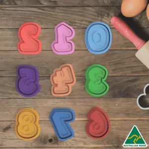 0-8 Basic Number Set Cookie Cutter/Embosser Stamps - Picture 1 of 21