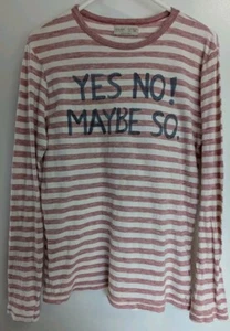 Zara Boys' T-shirt Size 13-14yrs Cotton Red Stripes W' Graphic Long Sleeves - Picture 1 of 10