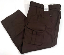 Mens Blauer 8980 Side Pocket Rayon Polyester Pants Brown 44x35 Unhemmed