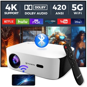 Proyector 4K 1080P WiFi Bluetooth 45000 Lúmenes Video LED Proyectores de Cine en Casa - Imagen 1 de 34