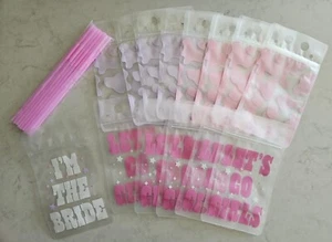 16 Bachelorette - Hen Party - Wedding Drink Pouch Set - Flex Straws Included - Picture 1 of 5