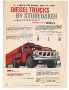 Anuncio de camión Studebaker 1964 diésel: chasis de trabajo diésel, transmisión - South Bend - Imagen 1 de 1