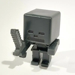 Minecraft Mini-Figures 1" Black Wither Skeleton Netherrack Series Figure Mojang - Picture 1 of 3