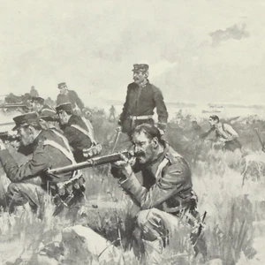 MARINES GUANTANAMO KAMPF HUNTINGTON SPANISCH AMERIKANISCHER KRIEG MILITÄR DRUCK 1900 - Bild 1 von 3
