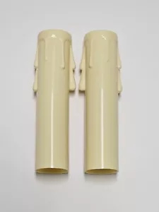 2er-Pack 4"" CREME KUNSTSTOFF KANDELABER STECKER KERZENABDECKUNG MIT TROPFEN 7/8"" O.D. 50289JQ - Bild 1 von 5