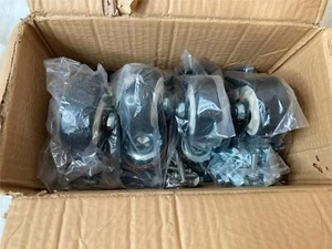 4) CASTERS HEAVY DUTY WITH HARDWARE 2 1/2" WHEEL NEW - Picture 1 of 4