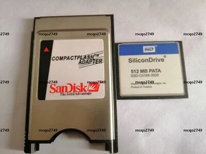 SiliconDrive  512MB CF with Compact Flash Card adapter PC PCMCIA Card - Picture 1 of 2