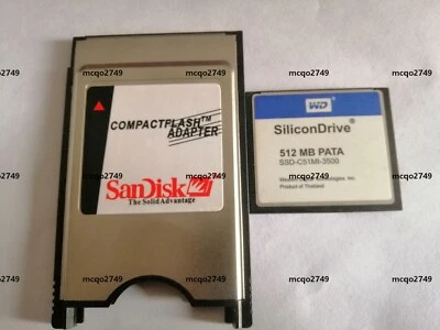 SiliconDrive  512MB CF with Compact Flash Card adapter PC PCMCIA Card - Image 1 of 2