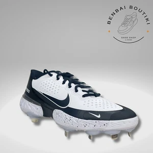 Nike Mens Alpha Huarache Elite 3 Low White Blk Metal Baseball Sz 8.5 CV3552 105 - Picture 1 of 9