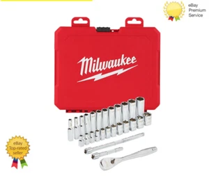 Milwaukee 1/4" Drive Ratchet & Socket Set - 28pc - Metric - 4932464943 - Picture 1 of 5