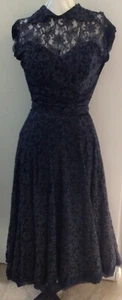 Vintage Will Steinman Party Dress Lace Lined 1950's Full Skirt Boned Size S-M - Picture 1 of 9