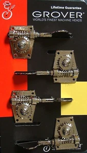 Grover 142N4 Vintage Bass Tuning Machines, 4 In-Line, Nickel Finish - Picture 1 of 7