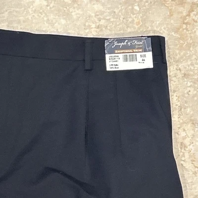 Pantalones de vestir Joseph & Feiss dorados para hombre 44 negros de lana calce clásico plisados preppy Foto 1 de 4