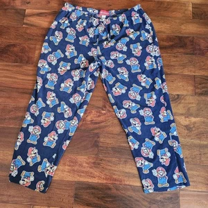 Vintage Y2K 2008 Super Paper Mario Official Nintendo Seal Pajama Pants Sz XLarge - Picture 1 of 7