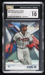 2018 Bowman's Best Ronald Acuna Jr #51 CGC 10 Gem Mint Rookie RC - Picture 1 of 3