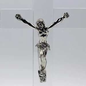 Kristall Jesus Kreuz Statue Transparent Religiös Wandhalterung für Heimdekoration - Bild 1 von 24