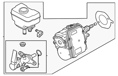 Genuine Audi Master Cylinder Assembly 80A-614-105-C Foto 1 de 2