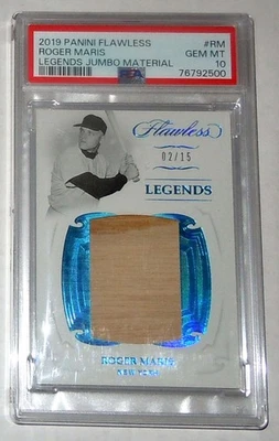 Taco Roger Maris 2019 Panini Flawless Legends material jumbo 2/15 PSA 10 - Imagem 1 de 2