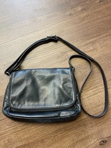 Bolso Bandolera Margo Suave Negro Cuero Guijarro Plegable Superior - Imagen 1 de 5