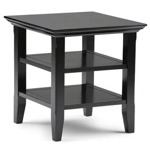 Simpli Home Acadian SOLID WOOD 19 inch Wide Square Transitional End Table Black - Picture 1 of 1