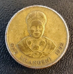 1992 SWAZILAND 1 Lilangeni Eswatini King Mswati III Coin 22.5mm - Picture 1 of 2