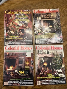 Lot Of 4 Colonial Homes Vintage  Christmas Magazines 1987, 1988, 1989, 1991 Nice - Picture 1 of 5