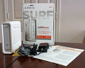 ARRIS SB6190 P/N:1000031 SURFboard Gigabit+ DOCSIS 3.0 Cable Modem White - Picture 1 of 6