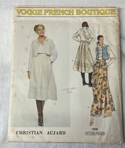 Christian Aujard Vogue blusa boutique francese gilet gonna 1806 34” B mai usata - Foto 1 di 4