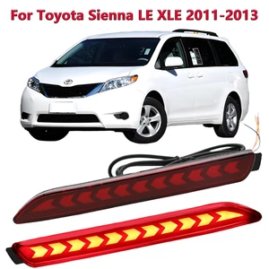 Full LED Rear Bumper Reflector Lights Kit For Toyota Sienna LE XLE 2011-2013 - Picture 1 of 7