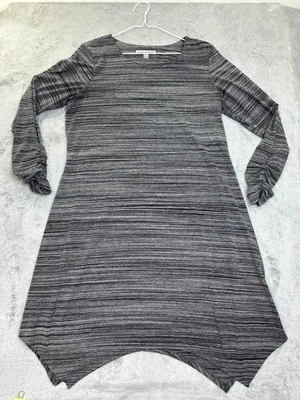 Madison Leigh Dress Women’s 12 Gray Metallic Long Sleeve Asymmetrical Hem - Image 1 of 4