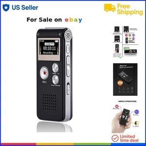 Digital Voice Recorder 16GB USB Playback Noise Cancellation for Lectures - Picture 1 of 10